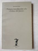 Primera Introduccion a la Critica del Juicio