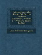 Introduzione Allo Studio Del Diritto Pubblico Universale, Volume 2 (en Italiano)