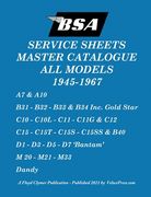 BSA 'Service Sheets' Master Catalogue for All Models 1945 to 1967 (en Inglés)