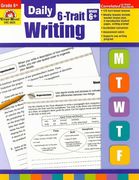 Evan-Moor Daily 6-Trait Writing, Grade 6 Homeschool and Classroom Resource Workbook, Reproducible Worksheets, Teaching Edition, Lesson Plans, Ideas, Organization, Word Choice, Sentence Fluency, Voice