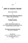 The Limits of Religious Thought Examined in Eight Lectures (en Inglés)