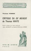 Critique Du de Mundo de Thomas White (en Francés)