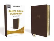 Reina Valera 1960 Santa Biblia Ultrafina Letra Grande, Leathersoft, Café, Interior a dos Colores