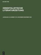 Orientalistische Literaturzeitung, Jahrgang 23, Number 11/12, November/Dezember 1920 (en Alemán)