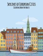 Skylines of European Cities Coloring Book for Adults (en Inglés)