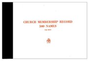 Church Membership Record (en Inglés)
