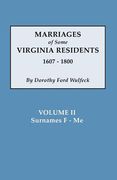 marriages of some virginia residents, vol. ii (en Inglés)
