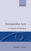Interpretive Acts: In Search of Meaning (en Inglés)