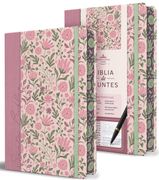 Biblia de Apuntes RVR 1960. Tapa dura, rosada con flores / Spanish Journalling Bible RVR 1960 Hardcover Pink with Flowers