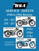 BSA BANTAM D1-D3-D5-D7 'SERVICE SHEETS' 1948-1966 RIGID, SPRING FRAME AND SWING ARM 125cc-150cc-175cc MODELS (en Inglés)