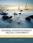 general announcement - mcgill university (en Inglés)