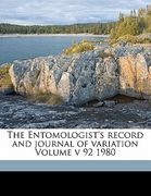 the entomologist's record and journal of variation volume v 92 1980