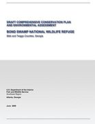 Draft Comprehensive Conservation Plan and Environmental Assessment: Bond Swamp National Wildlife Refuge (en Inglés)