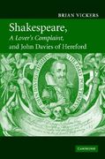 Shakespeare, 'a Lover's Complaint', and John Davies of Hereford Hardback (en Inglés)