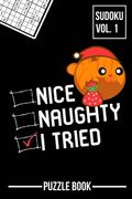 Nice Naughty I Tried Merry Christmas Sudoku Orange Tabby Cat Santa Puzzle Book Volume 1: 200 Challenging Puzzles (en Inglés)