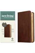 NLT Pocket Thinline Bible, Filament Enabled (Leatherlike, Brown Cross, Red Letter) (en Inglés)
