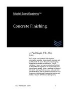 Model Specifications: Concrete Finishing (en Inglés)