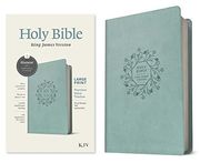 Kjv Large Print Premium Value Thinline Bible, Filament Enabled Edition (Red Letter, Leatherlike, Floral Wreath Teal) 