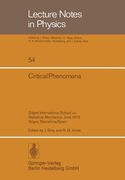 critical phenomena: sitges international school on statistical mechanics, june 1976, sitges, barcelona/spain (en Inglés)