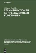 Stammfunktionen Komplexwertiger Funktionen (en Alemán)