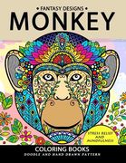 Monkey Coloring Book: Stress-relief Coloring Book For Grown-ups (en Inglés)