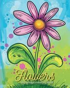 Flower - Big design coloring book: Calming easy to-color simple flower patterns, kids and Senior-friendly (en Inglés)