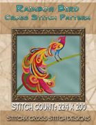 Rainbow Bird Cross Stitch Pattern (en Inglés)