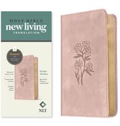 NLT Pocket Thinline Bible, Filament Enabled (Leatherlike, Blush Pink Flowers, Red Letter) (en Inglés)
