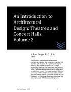 An Introduction to Architectural Design: Theatres and Concert Halls, Volume 2 (en Inglés)