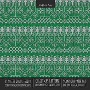 Christmas Pattern Scrapbook Paper Pad 8x8 Decorative Scrapbooking Kit for Cardmaking Gifts, DIY Crafts, Printmaking, Papercrafts, Green Knit Ugly Swea