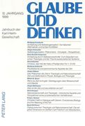Glaube und Denken: Jahrbuch der Karl-Heim-Gesellschaft- 12. Jahrgang 1999 (in German)