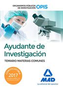 Ayudantes de Investigación de los Organismos Públicos de Investigación. Temario de materias comunes