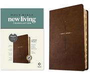 Nlt Large Print Thinline Center-Column Reference Bible, Filament Enabled (Leatherlike, Brown Holy Cross, Indexed, red Letter) (en Inglés)