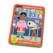 I can Be…. A Scientist! Magnetic tin From Mudpuppy, Includes 2 Brightly Illustrated Background Scenes and 50+ mix and Match Magnets, Perfect for Travel Activities on the Go! , Ages 4+