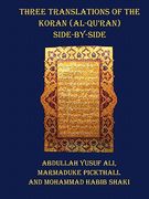 three translations of the koran (al-qur'an) - side by side with each verse not split across pages (en Inglés)