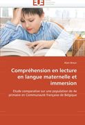 Comprehension En Lecture En Langue Maternelle Et Immersion