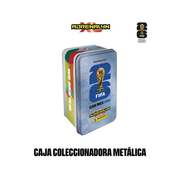 CAJA METÁLICA COLECCIONABLE AZUL - FIFA WORLD CUP 2026 ADRENALYN XL