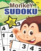 Monkey Sudoku Very Easy Vol. 1: Educational brain games for kids, with very easy 4x4 grid puzzles (en Inglés)