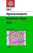 Kitzbüheler Alpen, West: Wegmarkierungen - Topographische Karte 1: 50000 (Alpenvereinskarten) (en Alemán)