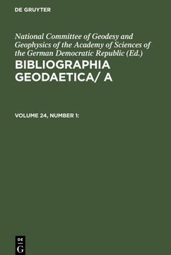 portada Bibliographia Geodaetica/ a, Volume 24, Number 1, Bibliographia Geodaetica/ a Volume 24, Number 1 (in German)