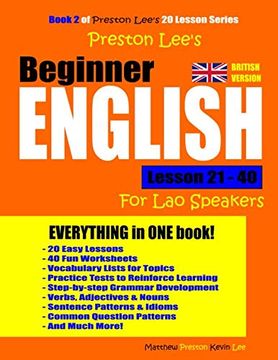 portada Preston Lee's Beginner English Lesson 21 - 40 for lao Speakers (British) (en Inglés)