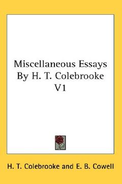portada miscellaneous essays by h. t. colebrooke v1 (in English)