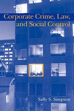 portada Corporate Crime, Law, and Social Control Paperback (Cambridge Studies in Criminology) (en Inglés)