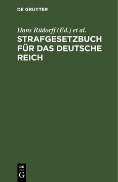 portada Strafgesetzbuch für das Deutsche Reich 