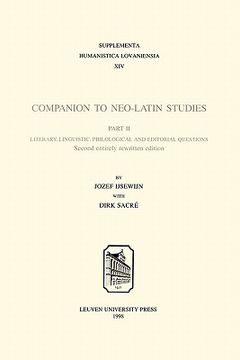 portada companion to neo-latin studies: history and diffusion of neo-latin literature (en Inglés)