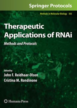 portada Therapeutic Applications of Rnai: Methods and Protocols (en Inglés)