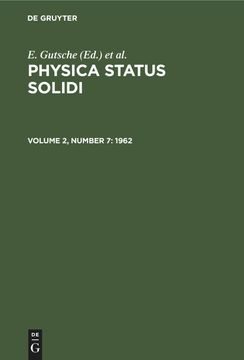 portada Physica Status Solidi, Volume 2, Number 7, Physica Status Solidi (1962) (in English)