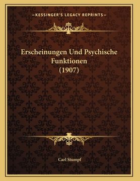 portada Erscheinungen Und Psychische Funktionen (1907) (in German)