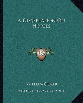 portada a dissertation on horses (in English)