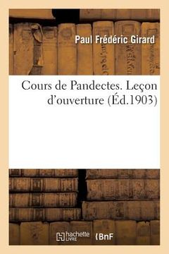 portada Cours de Pandectes. Leçon d'Ouverture (in French)